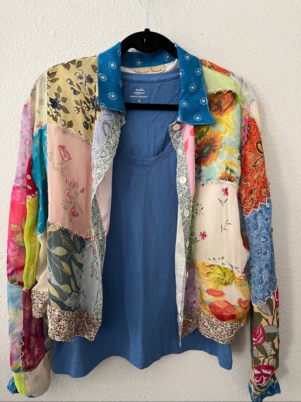 Sacred Threads Multicolor Patchwork Floral Jean-Style Jacket
SZ M/L